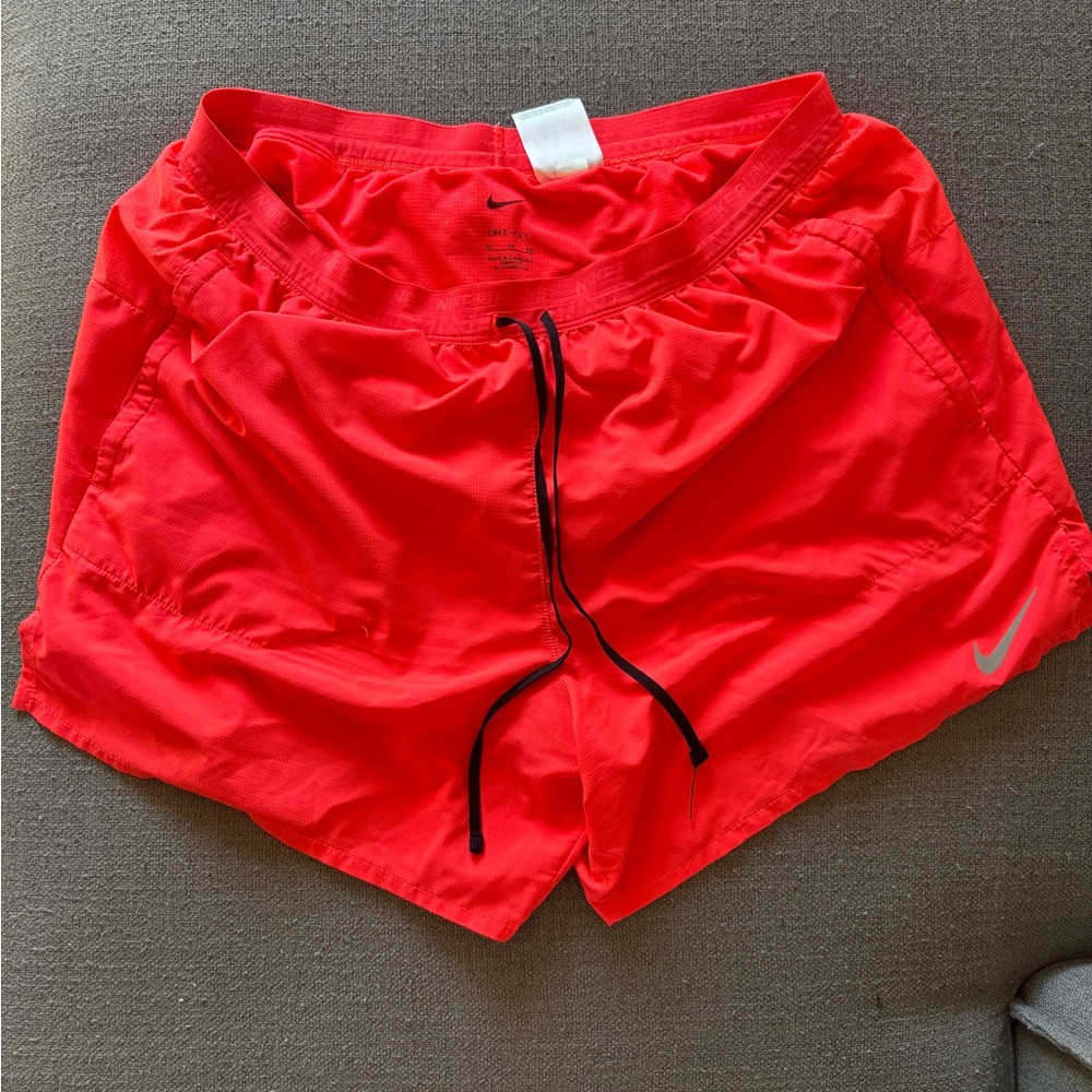 Nike flex stride 5 inch shorts EUC bright red orange